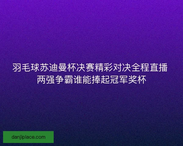 羽毛球苏迪曼杯决赛精彩对决全程直播 两强争霸谁能捧起冠军奖杯